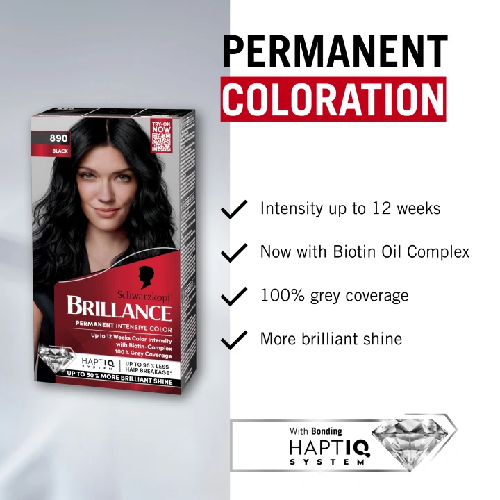 Schwarzkopf Brillance Permanent Intensive Color 890 Black Schwarzkopf