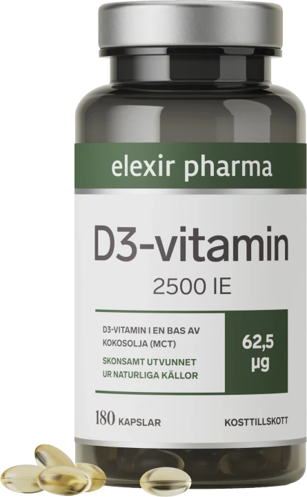 Elexir Pharma D3 Vitamin 2500IE 180 kapslar Elexir Pharma