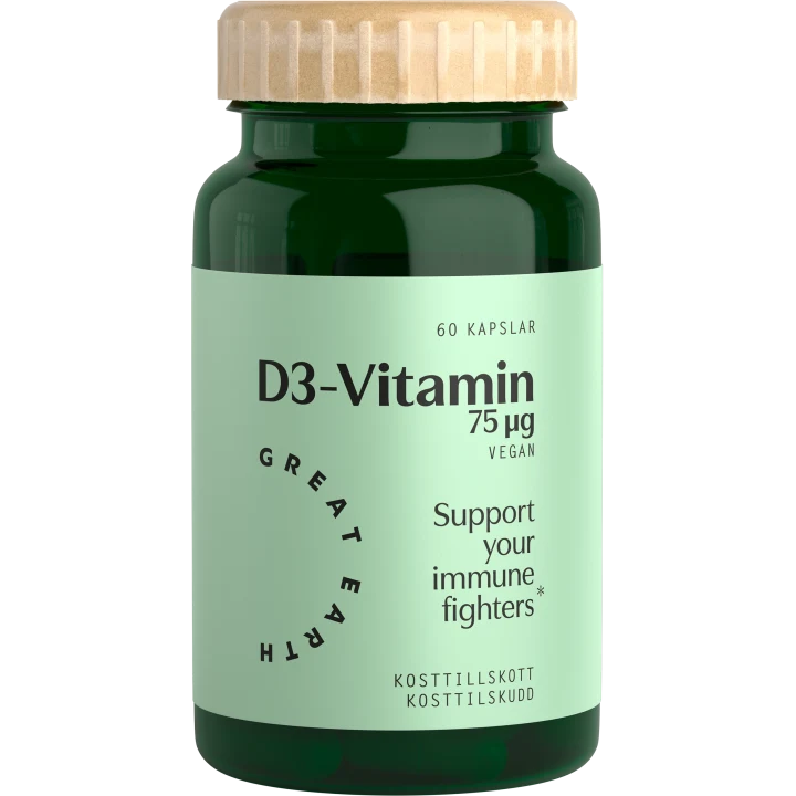 Great Earth Vitamin D3 Vegan 60 kapslar Great Earth