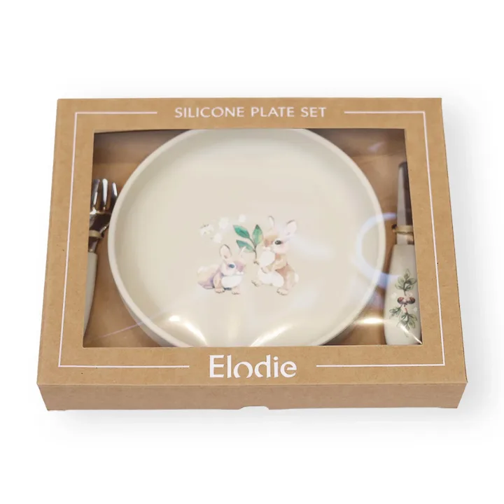 Elodie Silikontallrik Med Bestick Bunny Darling Elodie Details
