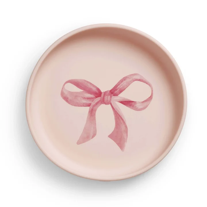 Elodie Silkontallrik Med bestick Rosy Bow Elodie Details