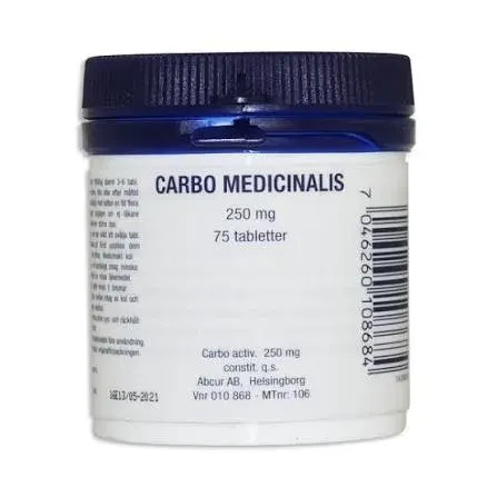 Carbo Medicinalis Tablett 250 mg 75 st Carbo Medicinalis