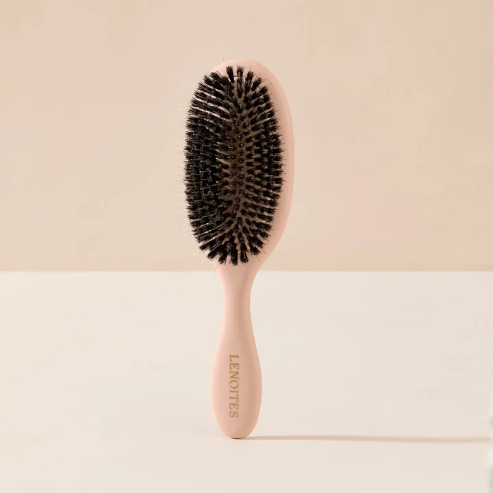 Lenoites Wild Boar Hair Brush with Cleaning Tool Blush Lenoites