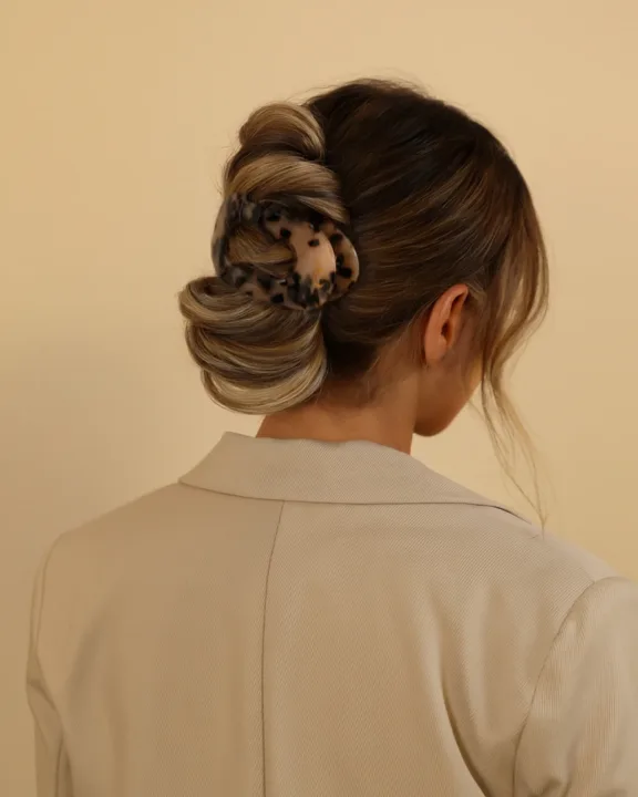 Lenoites Flat Hair Clip Nude Leopard Lenoites