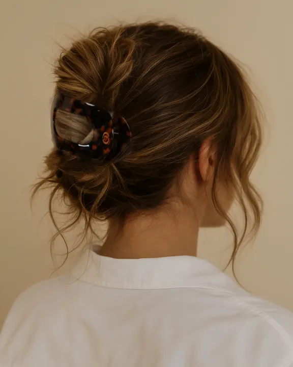 Lenoites Flat Hair Clip Bronze Leopard Lenoites