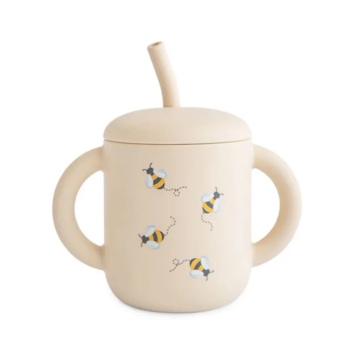 Mushie Silicone Training Cup + Straw 175 ml Bees Mushie