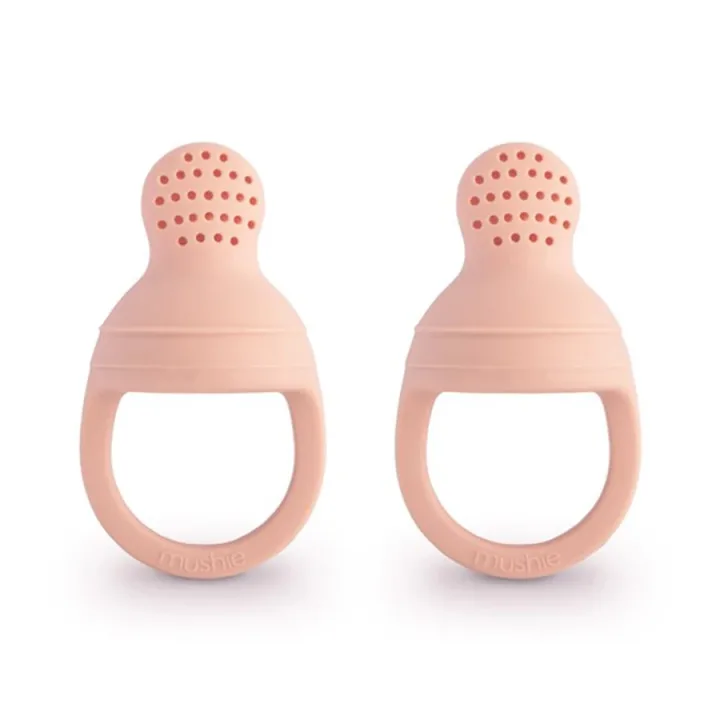 Mushie Silicone Fresh Food Feeder 2-pack Blush Mushie