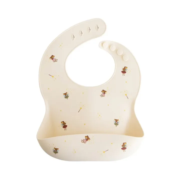 Mushie Silicone Bib Fairy Mice Mushie