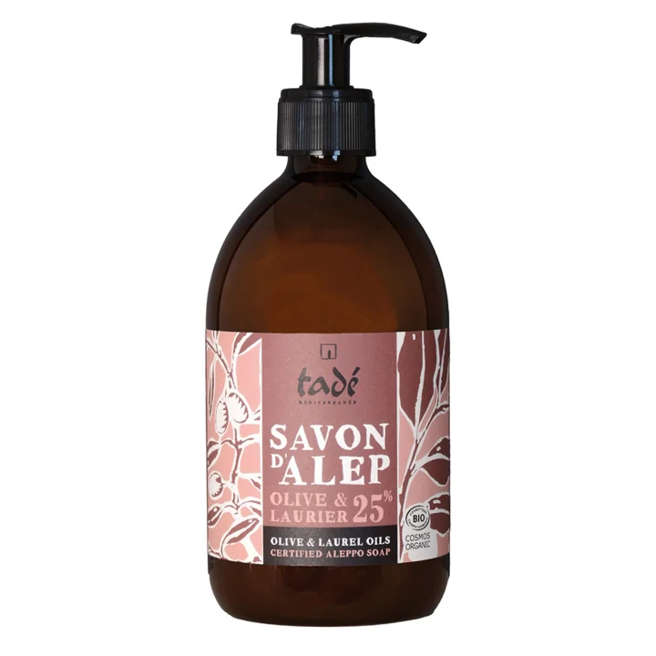 Tadé Pays du Levant Flytande Aleppotvål 25% Lagerbärsolja 500 ml Tadé Pays du Levant