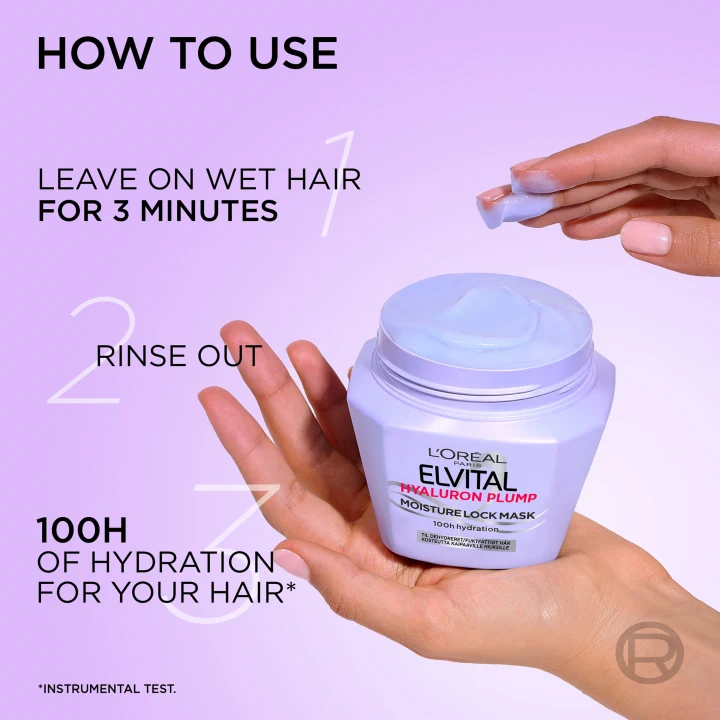 L'Oréal Paris Elvital Hyaluron Plump Hårinpackning för uttorkat hår 300 ml L'Oréal Paris