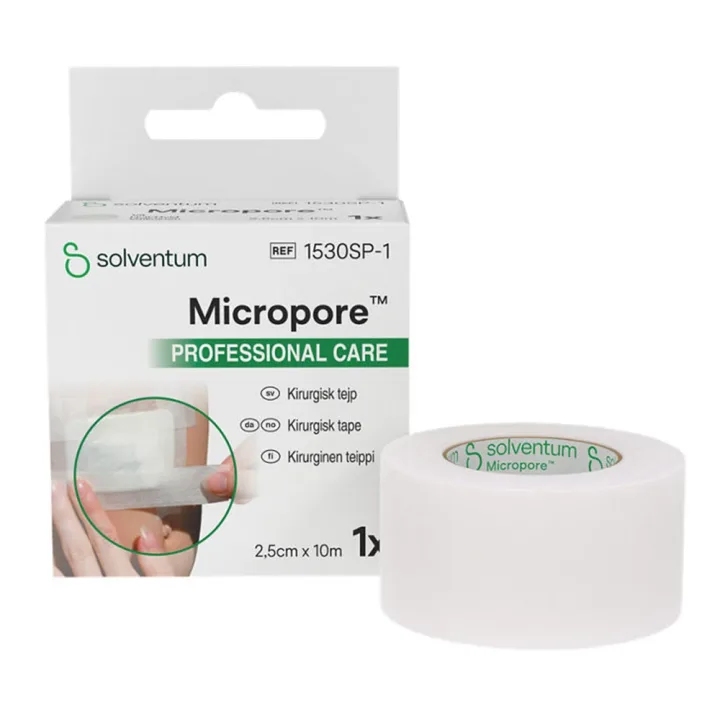 Micropore Kirurgisk tejp vit 2,5 cm x 10 m Refill Micropore