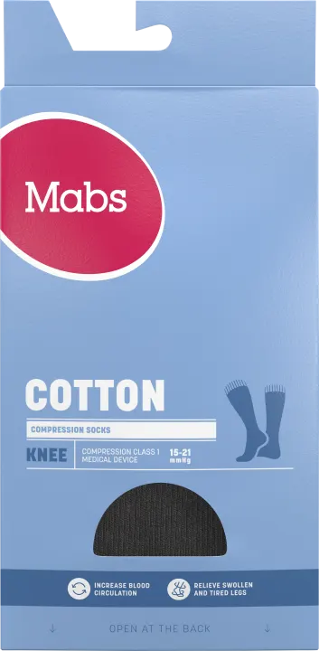 Mabs Cotton Knee Black 1 par S Mabs