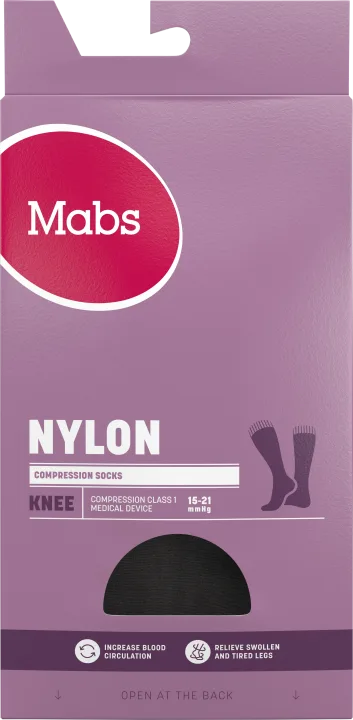Mabs Nylon Knee Black 1 par L Mabs
