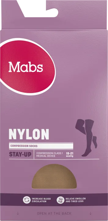 Mabs Nylon Stay Up Tan 1 par M Mabs