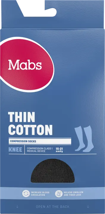 Mabs Thin Cotton Knee Black 1 par M Mabs