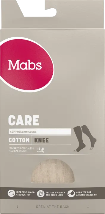 Mabs Care Knee Natur 1 par 6 Grå Mabs