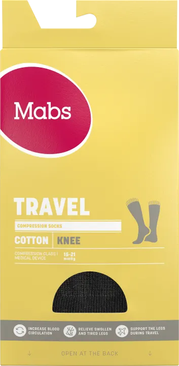 Mabs Travel Cotton Knee Black 1 par M Mabs