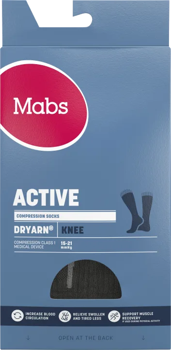 Mabs Comp Active Dryarn Knee Black L Mabs