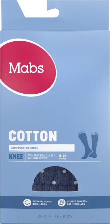 Mabs Cotton Knee Navy Dotted M Mabs