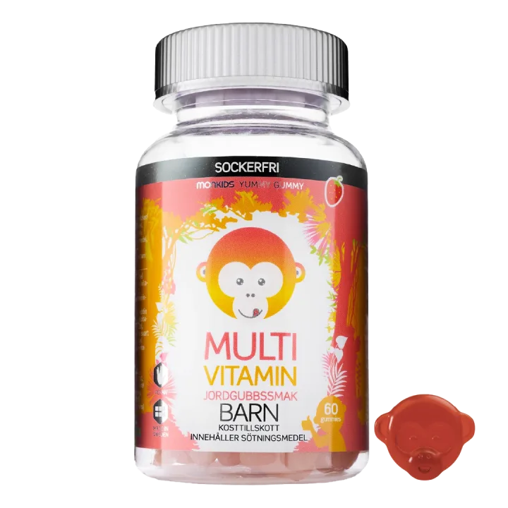Monkids Multivitamin Sockerfri Barn Jordgubb 60 st Monkids