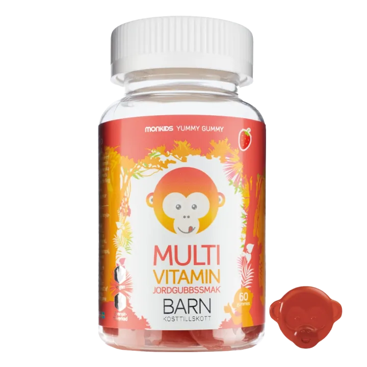 Monkids Multivitamin Barn Jordgubb 60 st Monkids