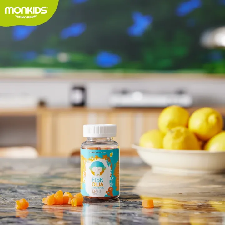 Monkids Fiskolja Barn Citron 60 st Monkids