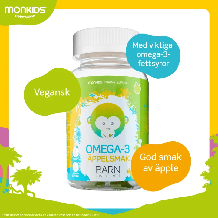 Monkids Omega-3 Barn Äpple 60 st Monkids