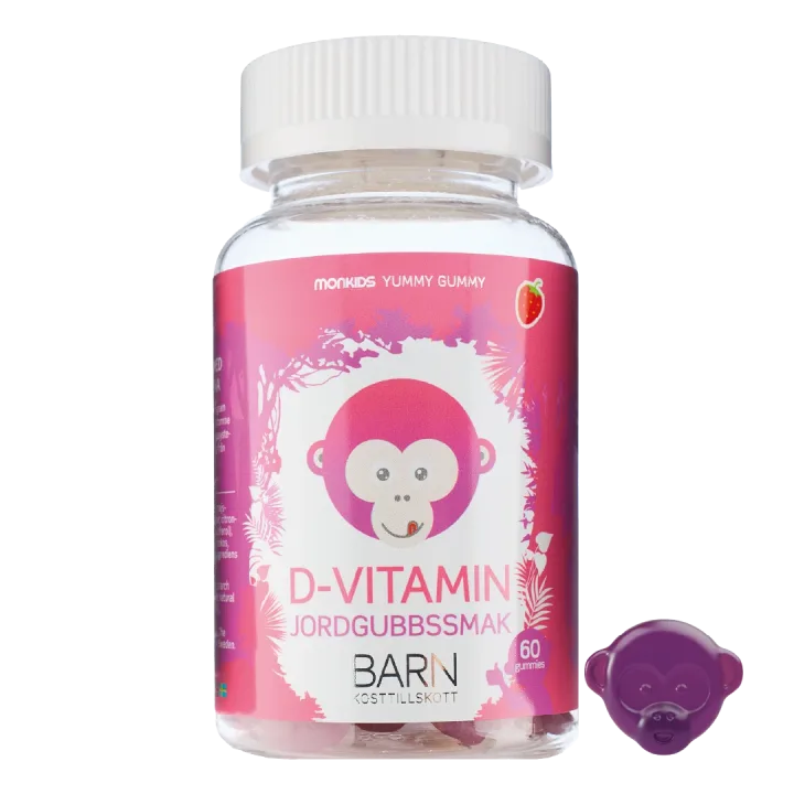 Monkids D-vitamin Barn Jordgubb 60 st Monkids