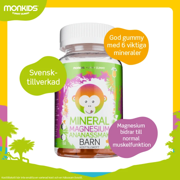 Monkids Mineral Magnesium Barn Ananas 60 st Monkids