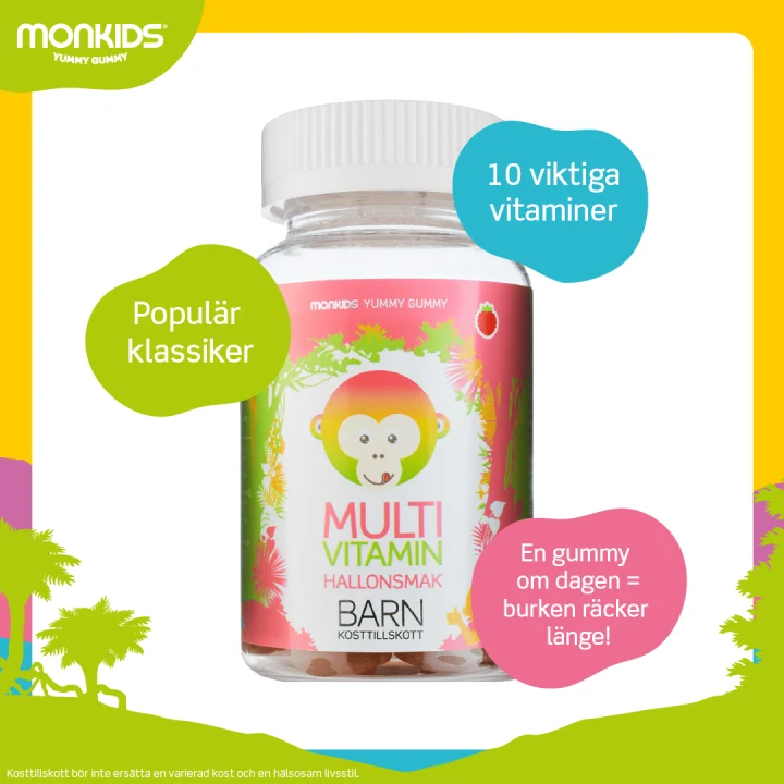 Monkids Multivitamin Barn Hallon 60 st Monkids