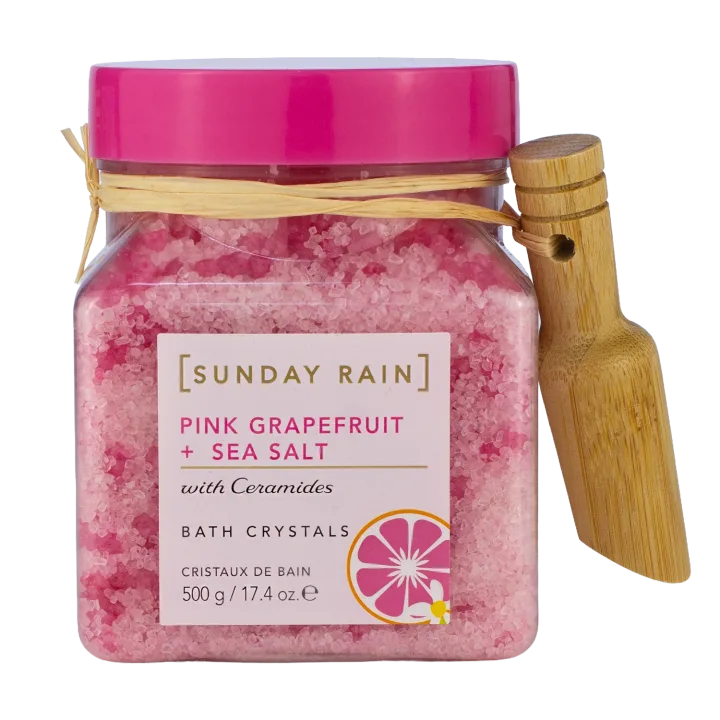 Sunday Rain Pink Grapefruit & Sea Salt Bath Crystals 500 g Sunday Rain