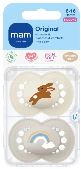 MAM Original Napp 6-16 mån Silk Neutral 2-pack MAM