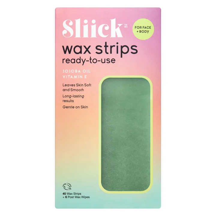 Sliick Wax Strips For Face + Body 40 st sliick