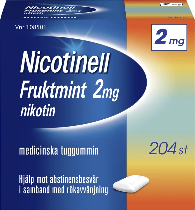 Nicotinell Fruktmint Medicinskt tuggummi 2mg 204 st Nicotinell