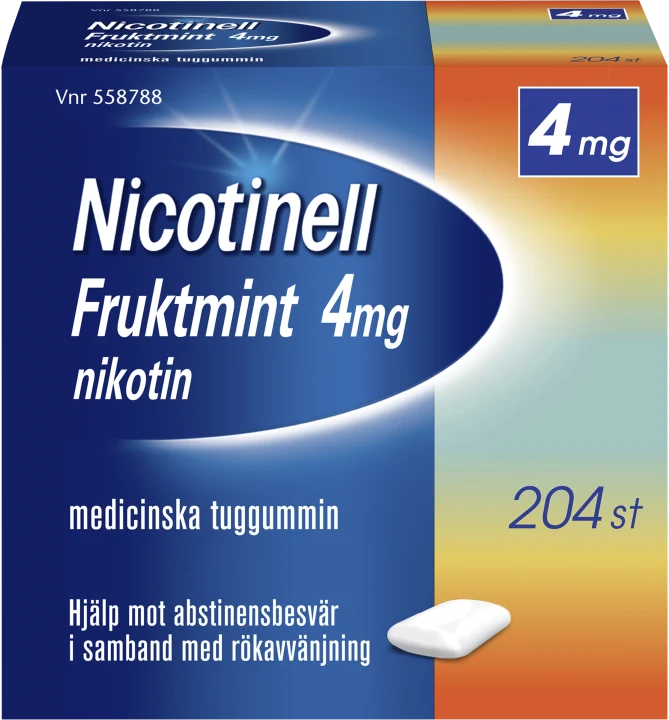 Nicotinell Fruktmint Medicinskt tuggummi 4mg 204 st Nicotinell