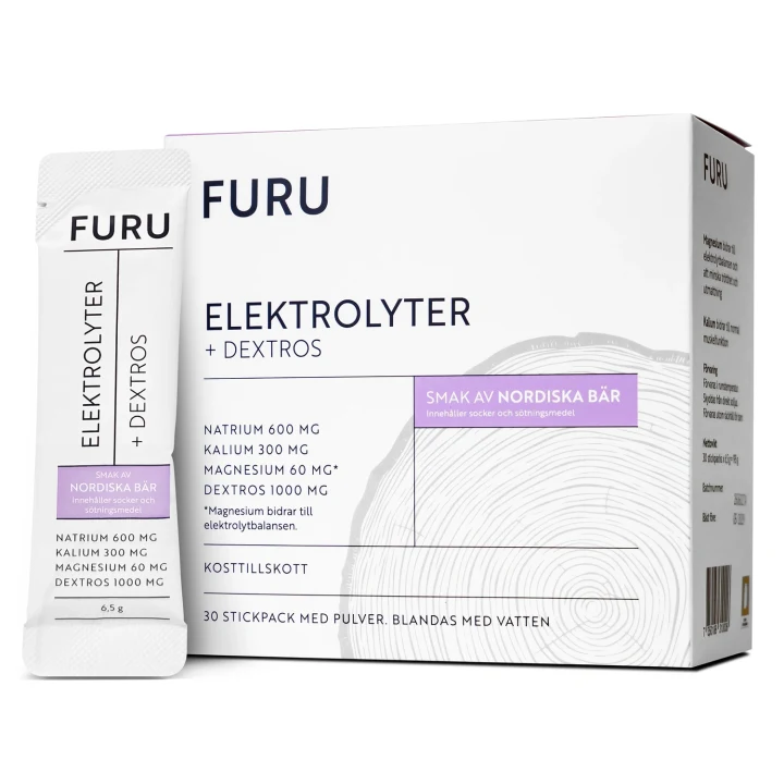 FURU Elektrolyter + Dextros Nordiska Bär 30 stickpacks FURU