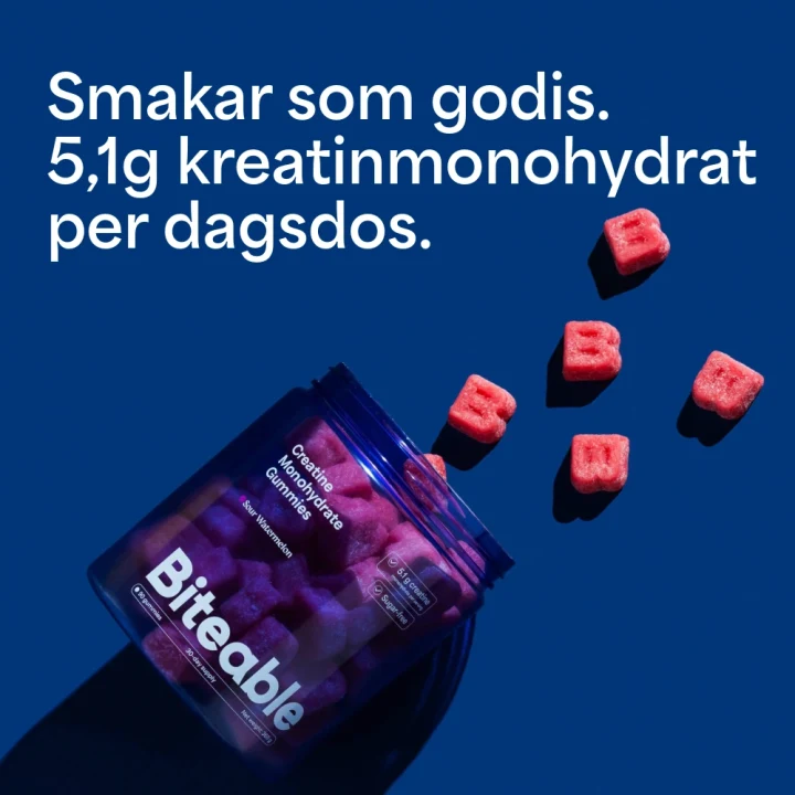 Biteable Creatine Gummies Sour Watermelon 90 st Biteable