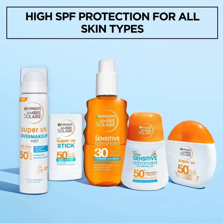 Garnier Ambre Solaire Super UV Refreshing Face Water Fluid SPF50+, 40 ml. Visa bild 6 av 6