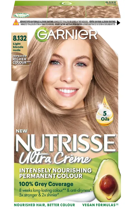 Garnier Nutrisse Ultra Color Permanent Hårfärg 1 pack 8.132 Light Blonde Nude Garnier