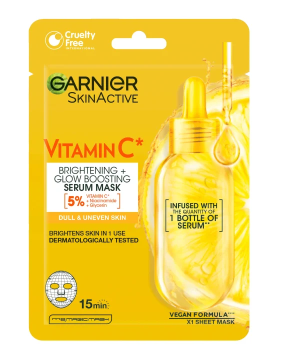 Garnier SkinActive Vitamin C Sheet Mask Super Hydrating + Brightening 28 g Garnier