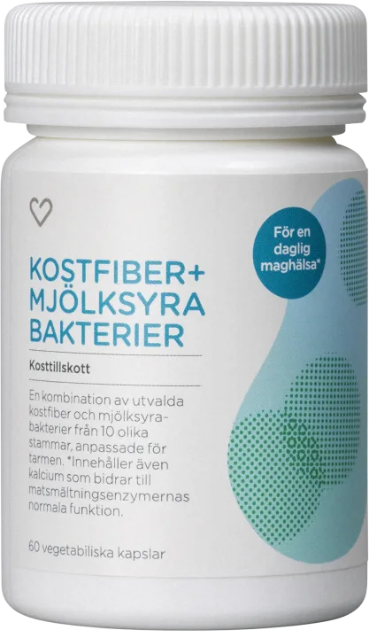 Hjärtats Kostfiber + Mjölksyrabakterier 60 kapslar Hjärtats