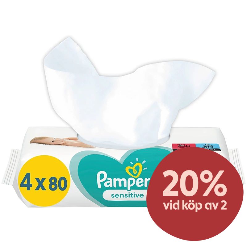 Pampers Sensitive Baby Våtservetter 4-pack, 320 st - Våtservetter