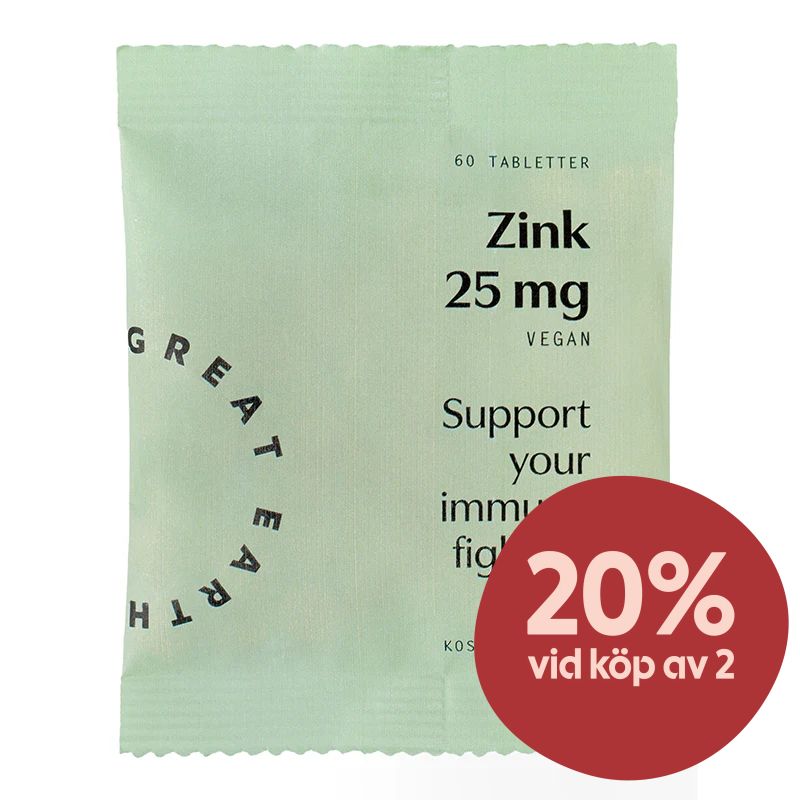 Great Earth Zink 25 mg Refill 60 Tabletter - Kosttillskott hår, hud & naglar