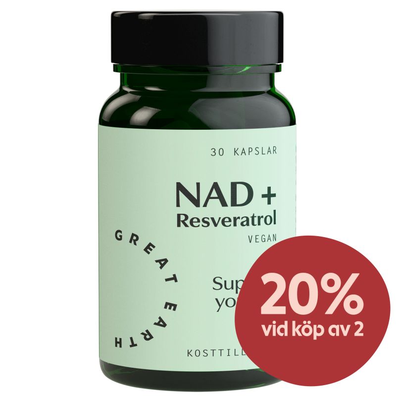 Great Earth NAD+ Resveratrol 30 st - Kosttillskott