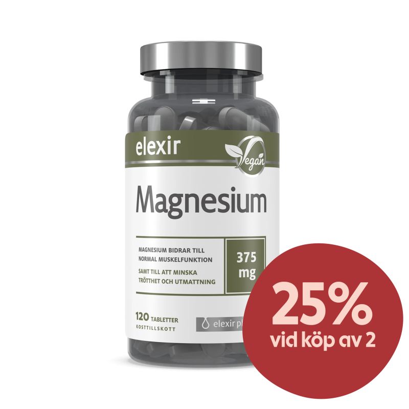 Elexir Pharma Magnesium 375 mg 120 tabletter - Magnesium