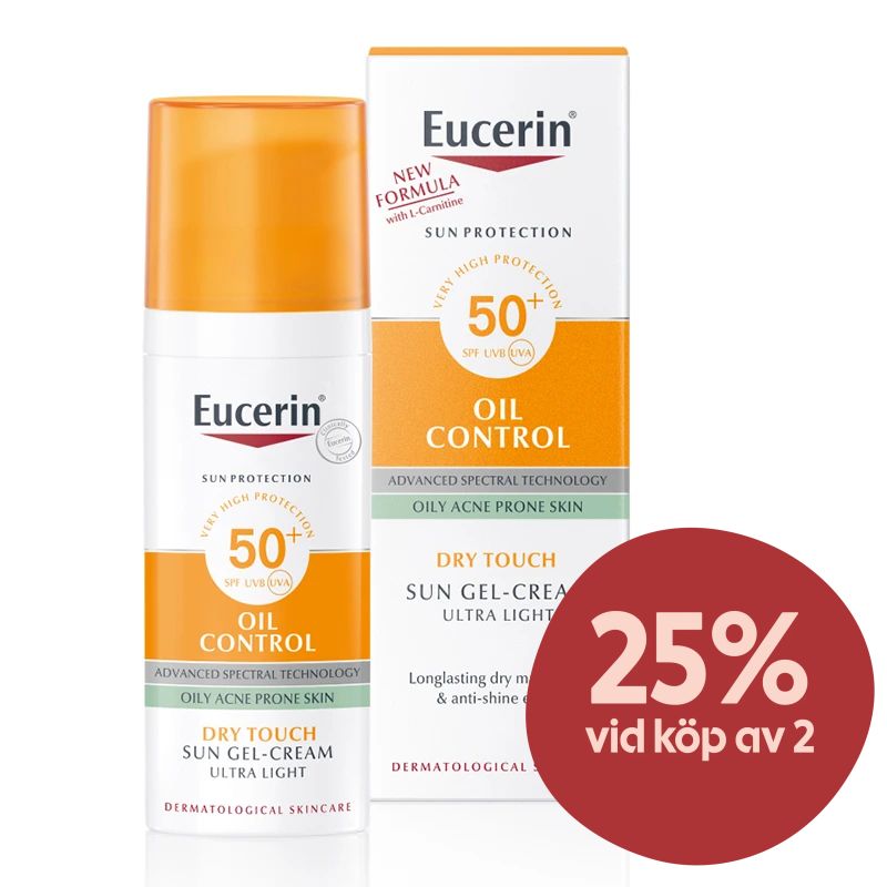 Eucerin Oil Control Sun Gel-Cream SPF 50+, 50 ml - Solskydd ansikte