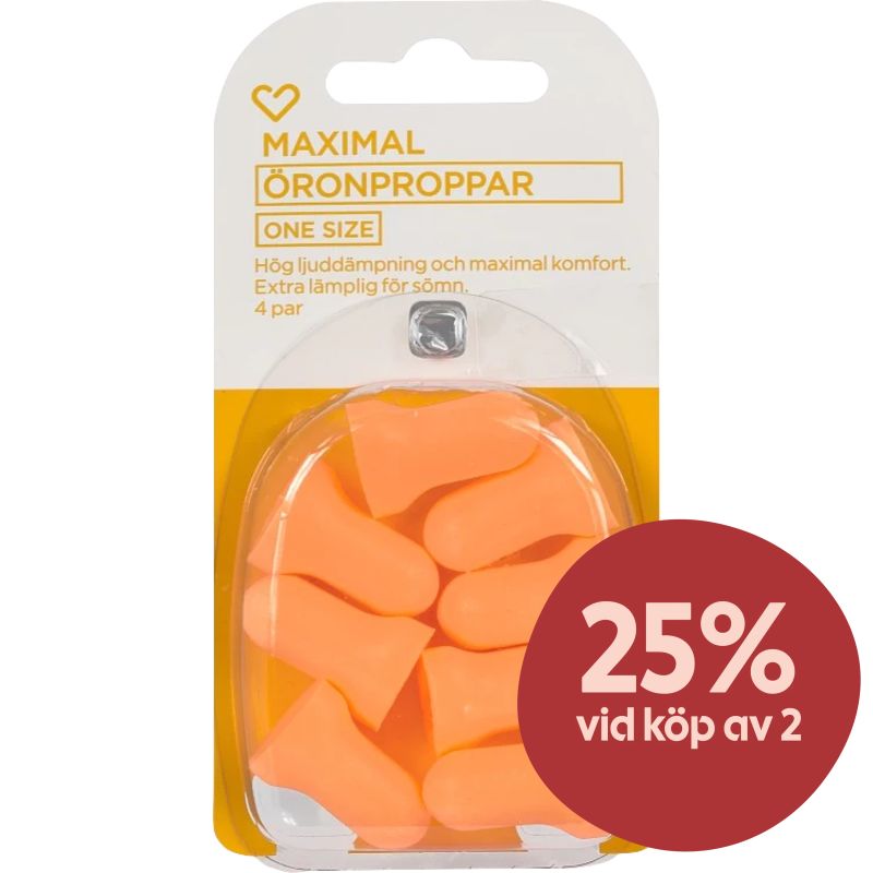 Hjärtats öronproppar maximal 4 par - Öronproppar att sova med