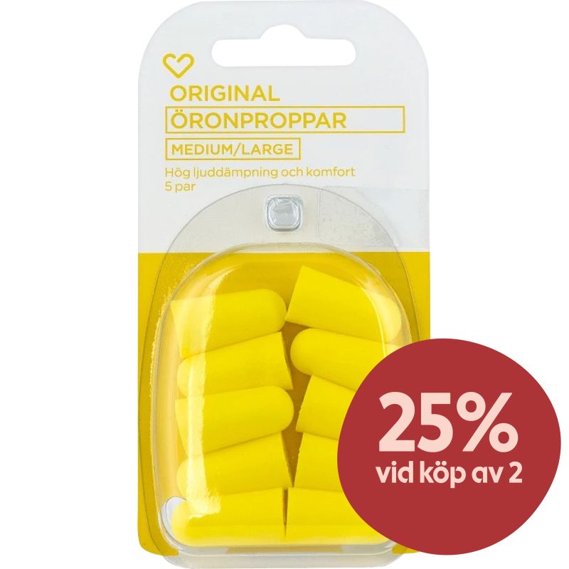 Hjärtats öronproppar medium/large 5 par - Öronproppar att sova med