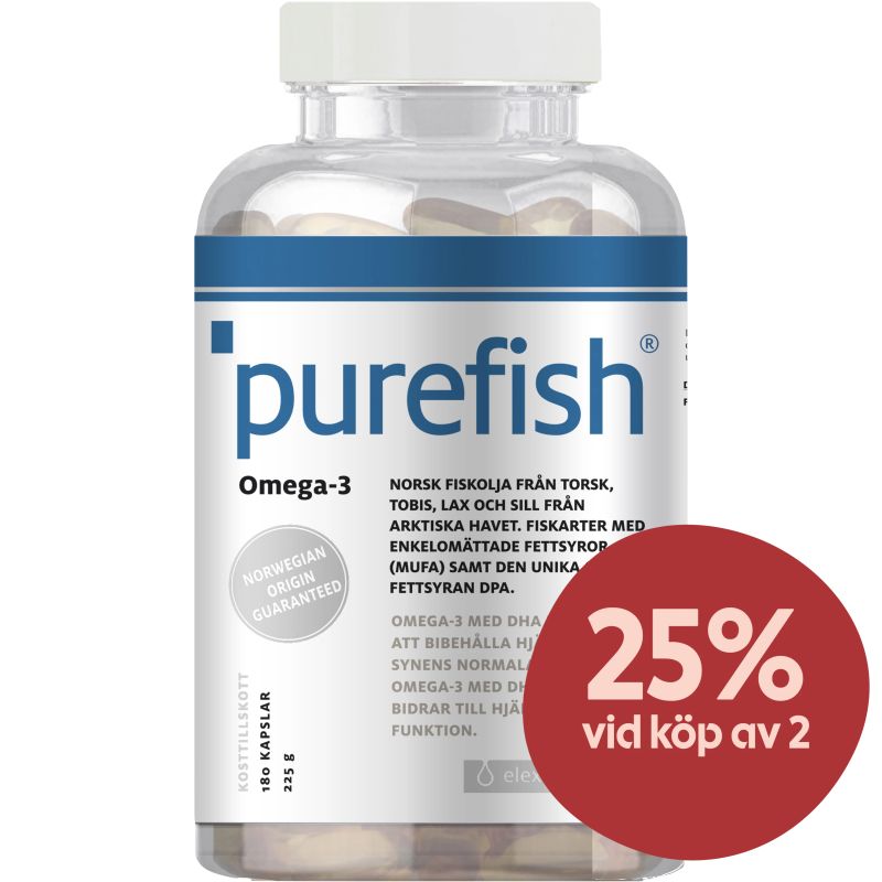 Elexir Pharma Purefish Omega-3 180 kapslar - Omega-3