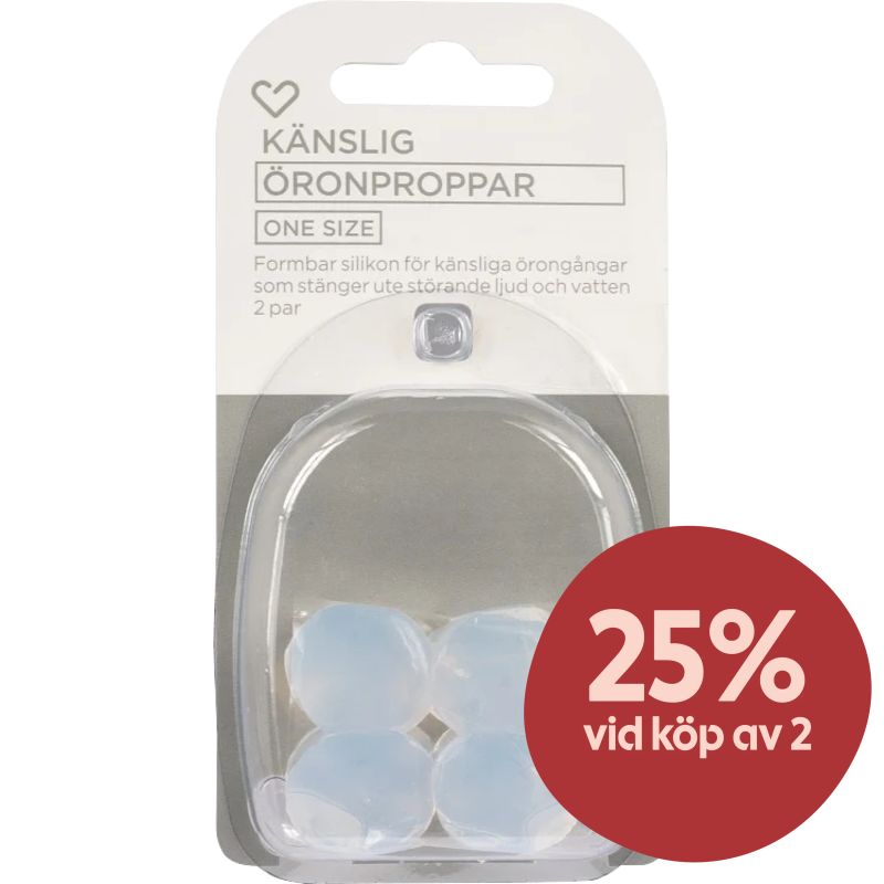 Hjärtats öronproppar silikon 2 par - Öronproppar att sova med